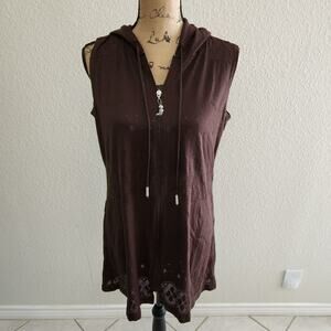 DOTTI FLORAL mesh lace zippered coverup size‎ medium